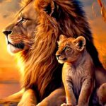 Lion Print Color Block Set