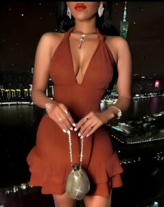 Backless Ruffle Party Dress